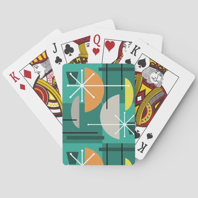 Geometric Quadrants Abstract Art Playing Cards (Back)