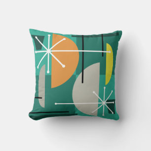 Geometric Quadrants Abstract Art Throw Pillow