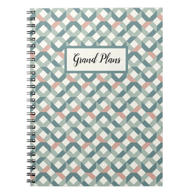 Geometric Quilt Pattern Notebook (Front)