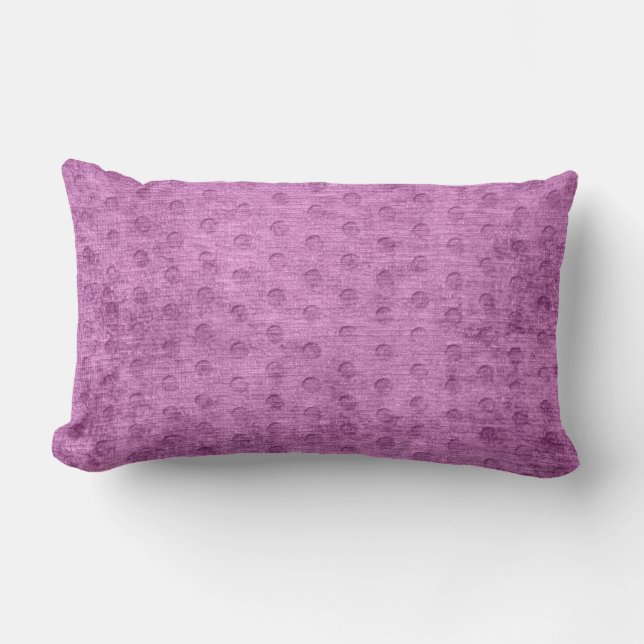 Geometric Radiant Orchid Girly Chenille Texture Lumbar Pillow (Front)