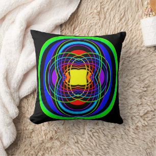 Geometric rainbow colors shapes  throw pillow