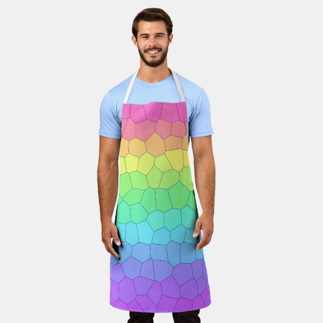 Geometric Rainbow Colours Apron (Worn)