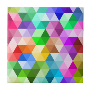 Geometric Rainbow Colours Colourful Ceramic Tile