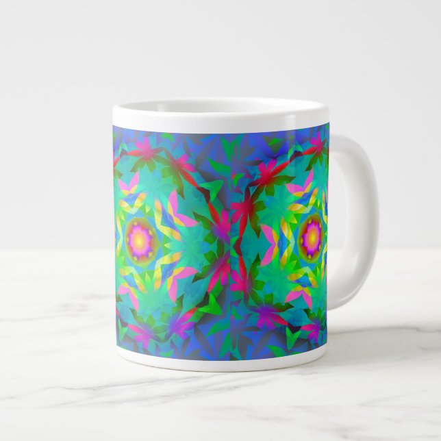 Geometric Rainbow Jumbo Mug (Front Right)