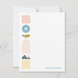 Geometric Rainbow Monogram Stationery - Yellow