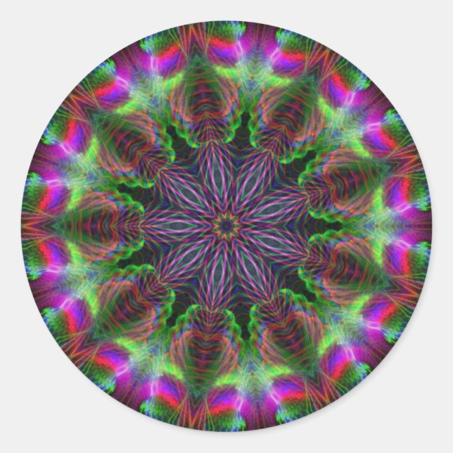 Geometric Rainbow Round Sticker (Front)