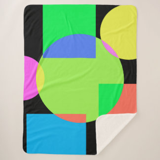 Geometric rainbow sherpa blanket