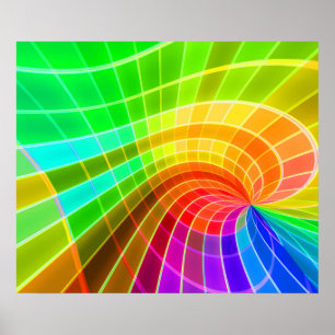 Geometric Rainbow Swirl Poster