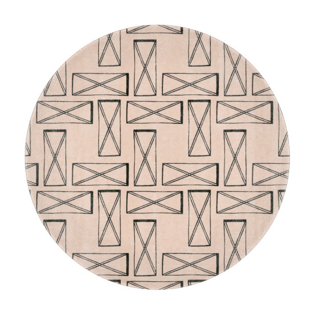 Geometric Rectangle X Design Cutting Board (Front)
