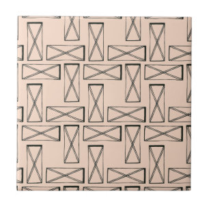 Geometric Rectangle X Design Tile