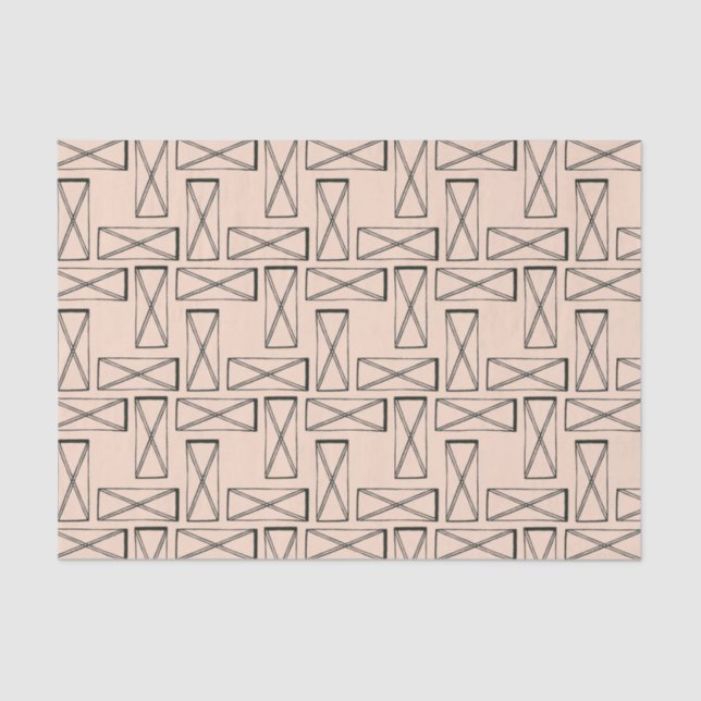 Geometric Rectangle X Design Tissue Paper (Front)