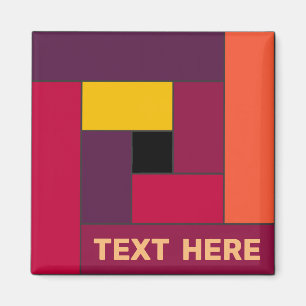 Geometric Rectangles (ver4) with Any Text Magnet