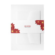 Geometric Red and Gold Floral