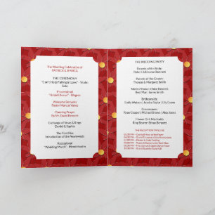 Geometric Red and Gold Floral Program