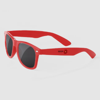 Geometric Red and Gold Floral Sunglasses