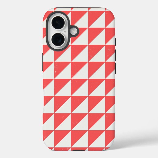 Geometric Red And Off-White Triangles Phone Case (Back)