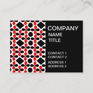 Geometric Red Black Geometric  Business Card