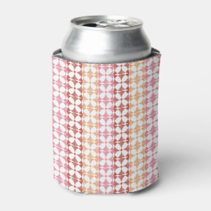 Geometric red ikat stripes pattern can cooler