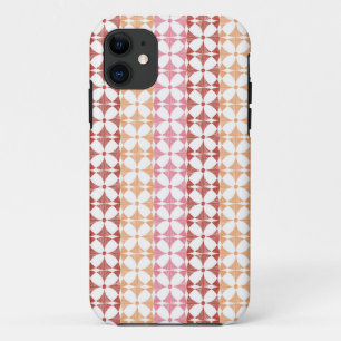 Geometric red ikat stripes pattern iPhone 11 case