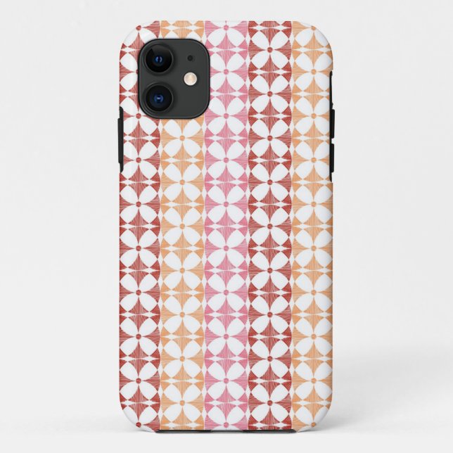 Geometric red ikat stripes pattern Case-Mate iPhone case (Back)