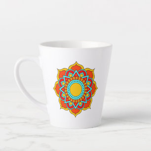 Geometric Red Mandala Flower-54567 Latte Mug