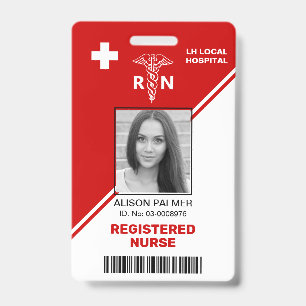 Geometric red triangles Registered nurse RN Badge