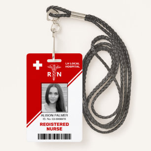 Geometric red triangles Registered nurse RN Badge