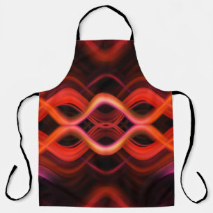 Geometric red wavy lines design. apron