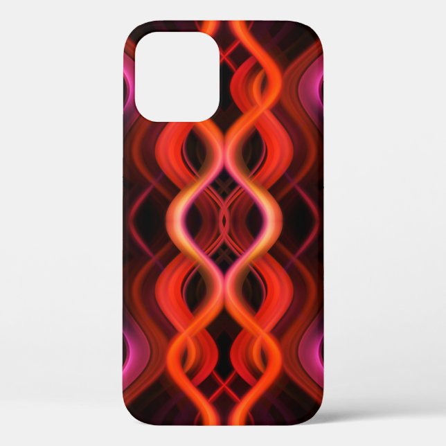 Geometric red wavy lines design. Case-Mate iPhone case (Back)