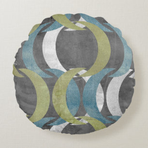 Geometric Repeat I Round Pillow