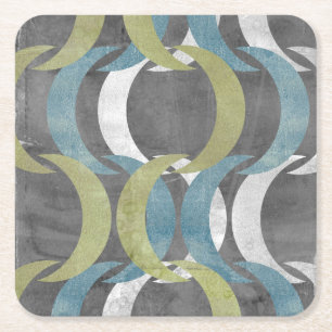 Geometric Repeat I Square Paper Coaster