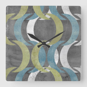 Geometric Repeat I Square Wall Clock