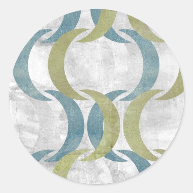 Geometric Repeat III Classic Round Sticker (Front)