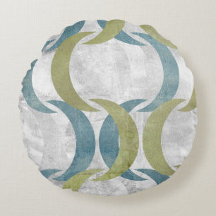 Geometric Repeat III Round Pillow