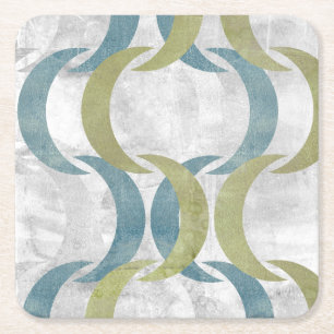 Geometric Repeat III Square Paper Coaster