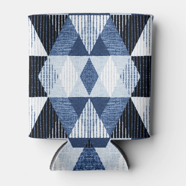Geometric Repeat: Textured Background. Can Cooler (Front)