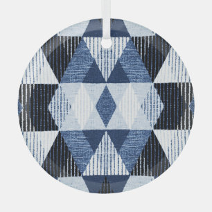 Geometric Repeat: Textured Background. Glass Ornament