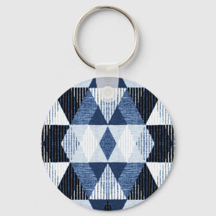 Geometric Repeat: Textured Background. Keychain