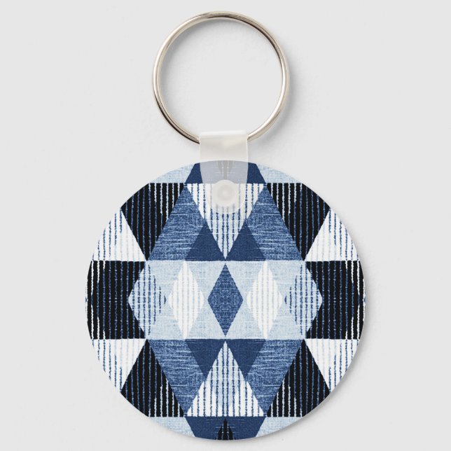 Geometric Repeat: Textured Background. Keychain (Front)