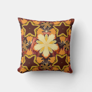 Geometric repeating seamless pattern with hexagon throw pillow
