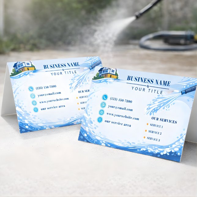 Geometric Residential pressure washing Flow Business Card (Creator Uploaded)