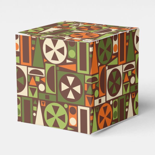 Geometric Retro 50s Mid-Century Modern Abstract Favor Box (Front Side)