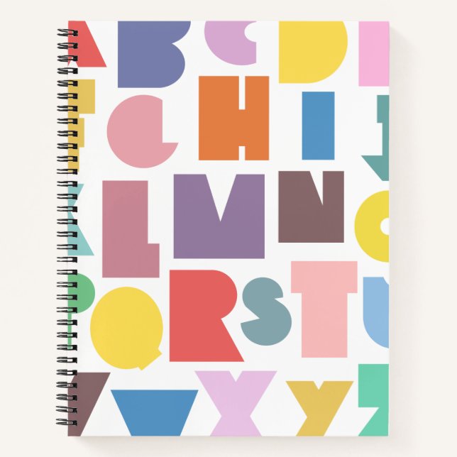 Geometric Retro Alphabet Notebook (Front)