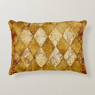 geometric retro background in golden colours accent pillow