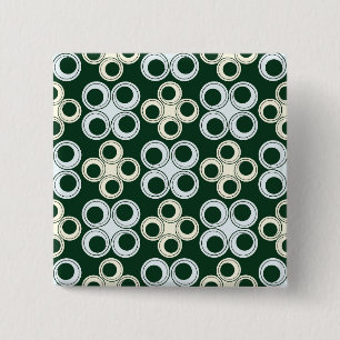 Geometric Retro Circles Pattern 2 Inch Square Button
