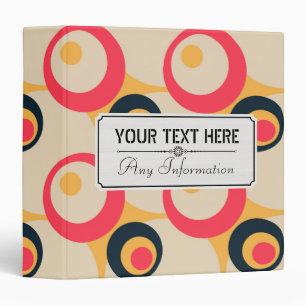 Geometric Retro Circles Pattern Binder