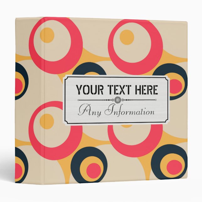 Geometric Retro Circles Pattern Binder (Front/Spine)