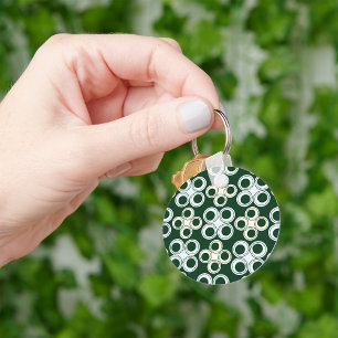 Geometric Retro Circles Pattern Keychain