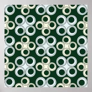Geometric Retro Circles Pattern Poster