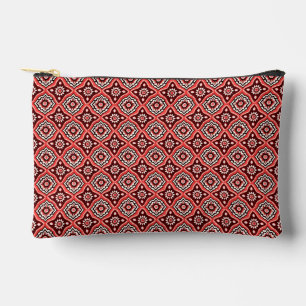 Geometric Retro Floral Pattern Accessory Pouch